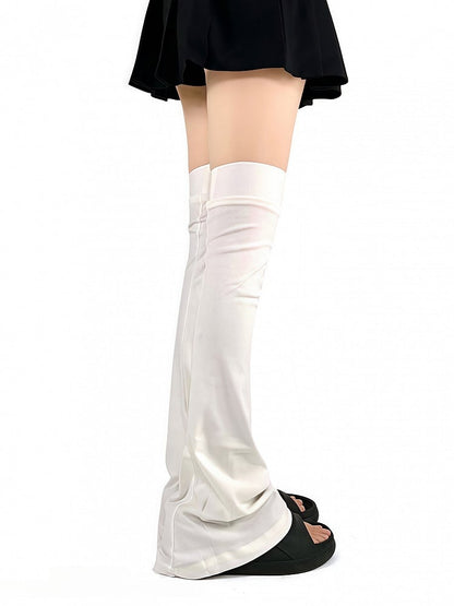 Black/White Leg Flared Minimalist Warmers Thigh
