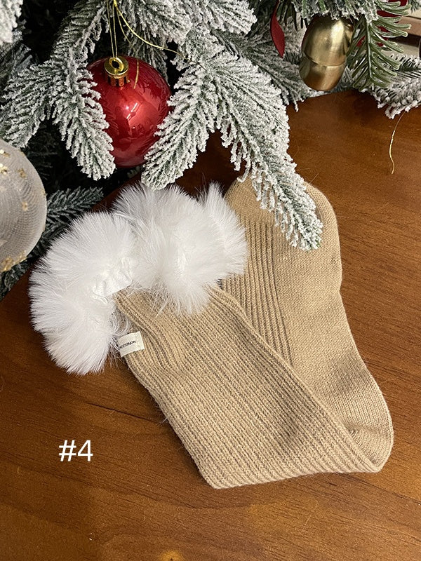 Sweet Plush Trim Calf Socks