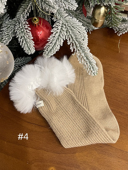 Sweet Plush Trim Calf Socks