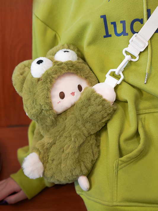 グリーンフロッグ ラム ぬいぐるみバックパック クロスボディバッグ ミドル/ラージサイズ