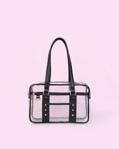 ピンク/ブラック シアー イタ トートバッグ