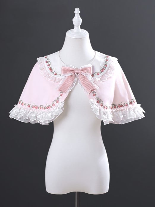 Pan Trim Pink Dreams with Strawberry Collar Peter Cape Twill Lace