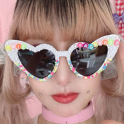 Beaded Letter Sunglasses Design Decorated Options 4