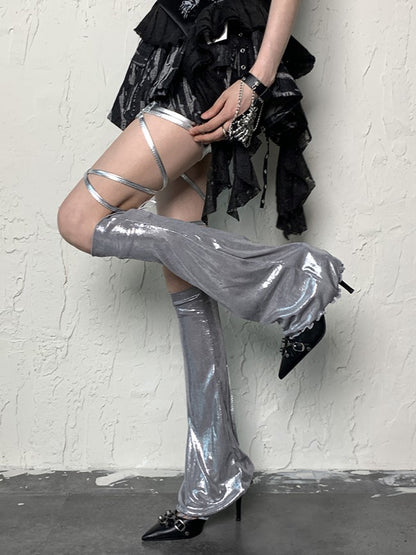 Self-tie Silver Leg Y2K Straps