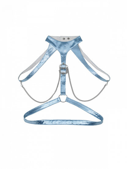 Punk Halter Neck Metal Buckle Strap with Chain Decoration - Virtual Orbit