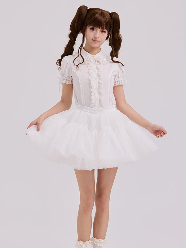 Shorts Puffy Lining 35CM White with Petticoat