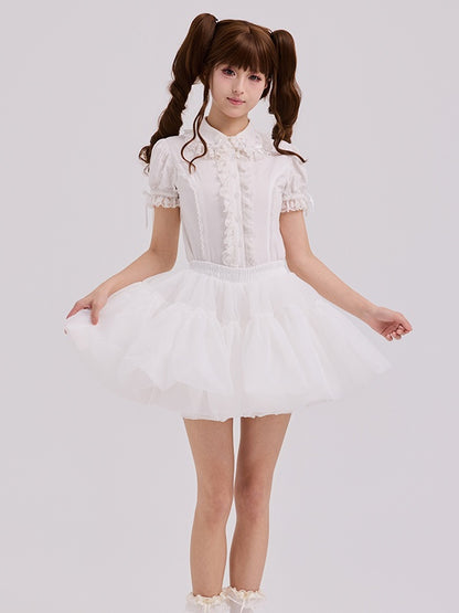 Shorts Puffy Lining 35CM White with Petticoat