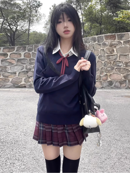 Uniform 42CM Pattern Pleated JK Plaid Skirt Red