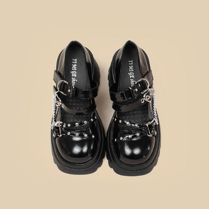 Black Chained Up Mary Janes