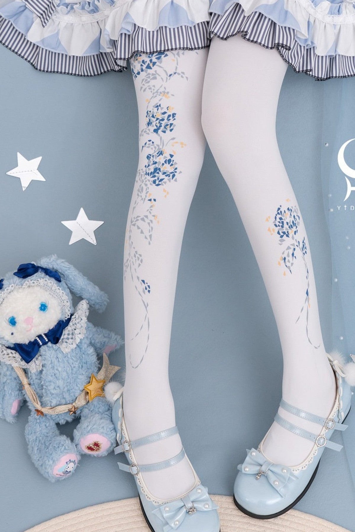 Starlit Jewel Floral Patterned Tights