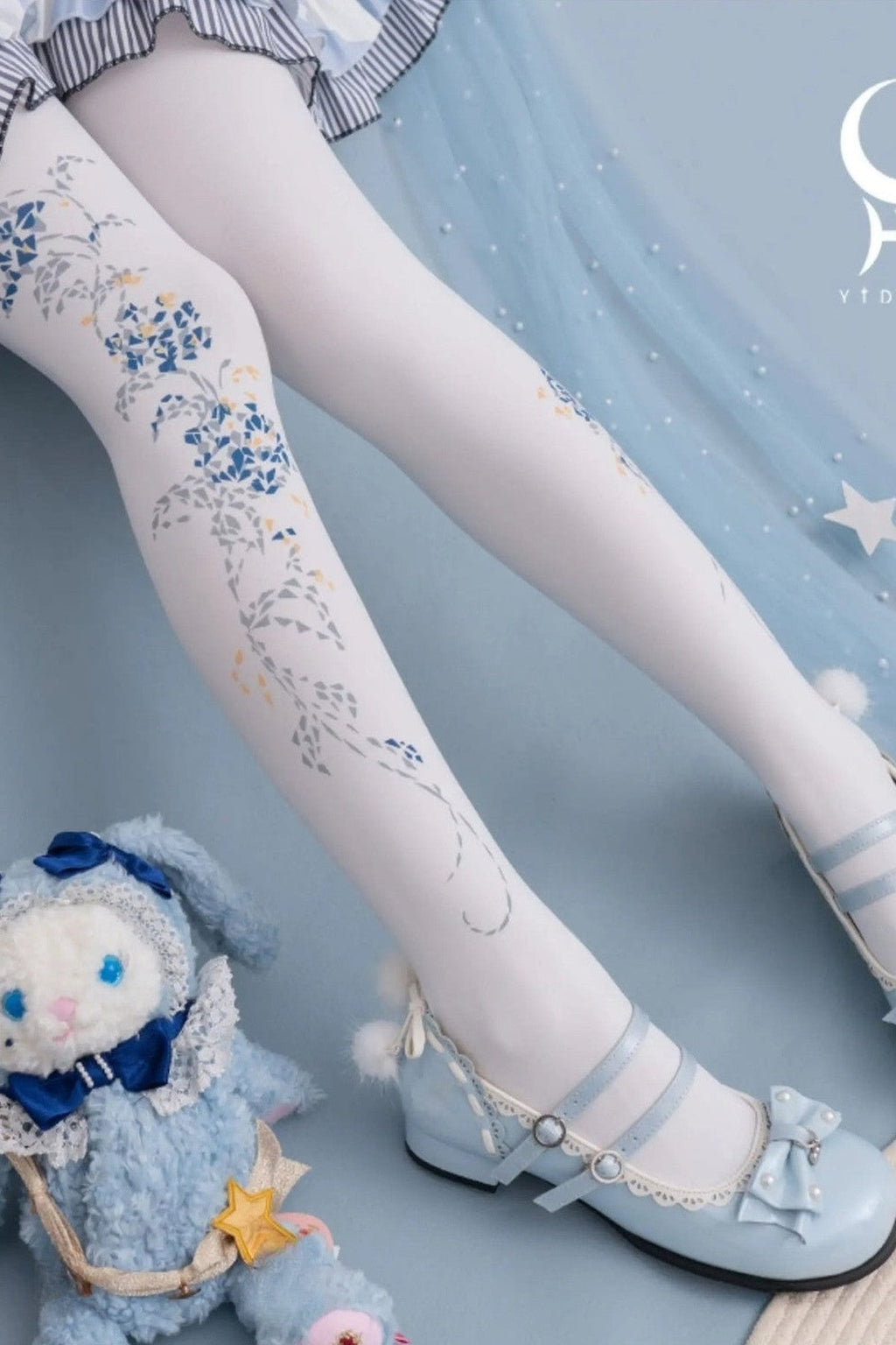 Starlit Jewel Floral Patterned Tights