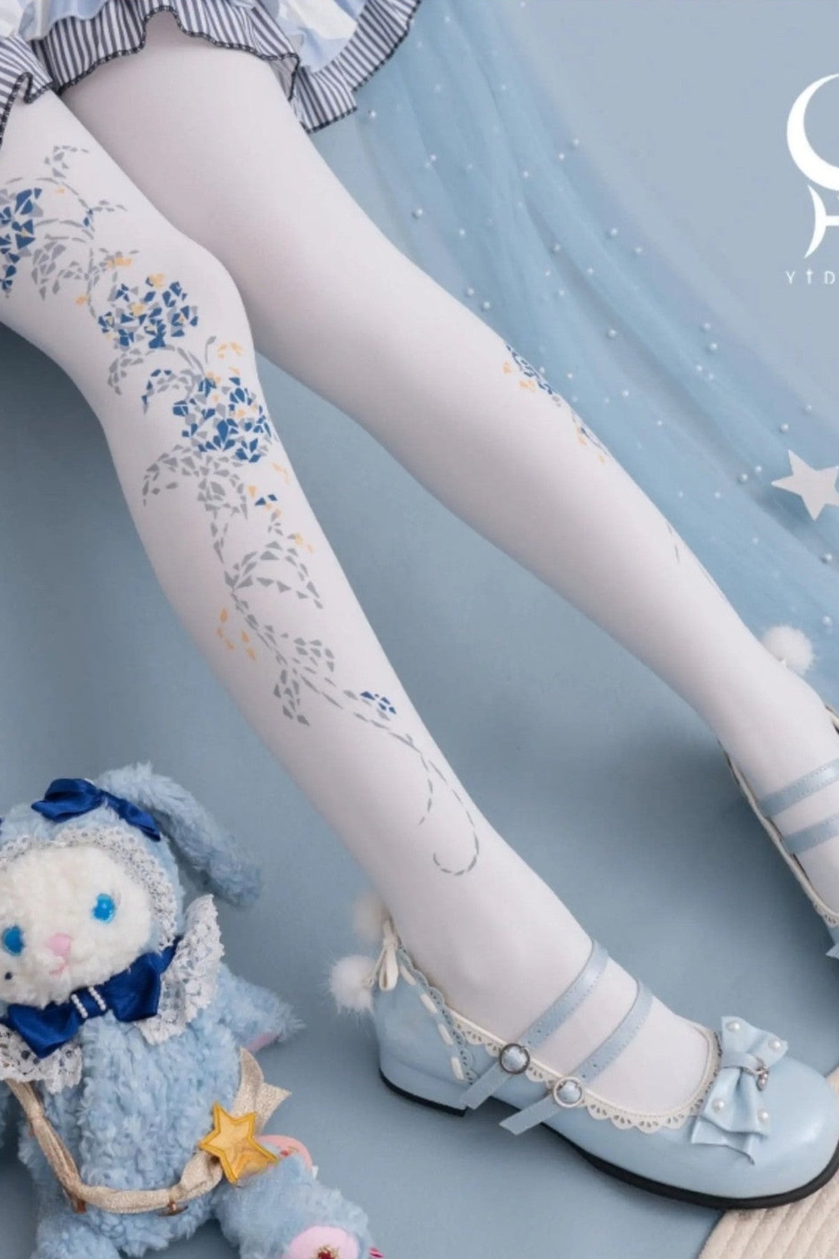Starlit Jewel Floral Patterned Tights