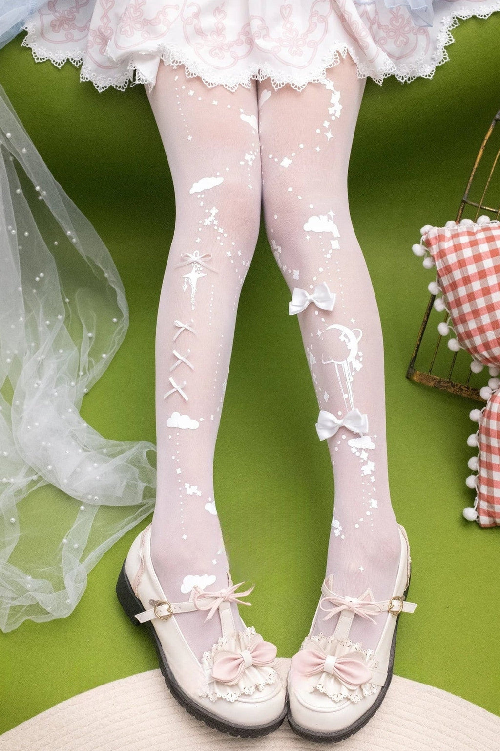 Celestial Ribbon Motif Tights