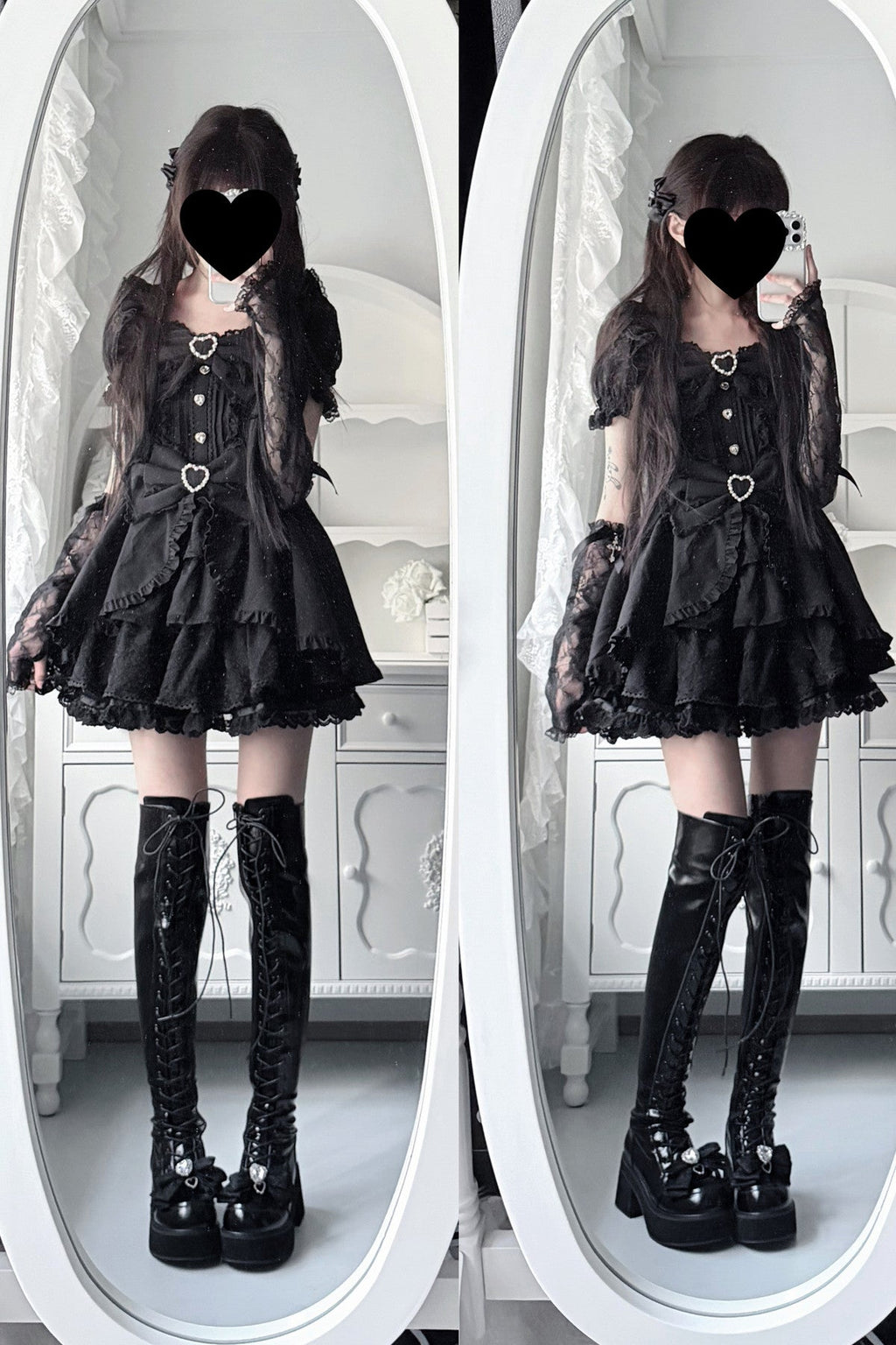 Cross-Studded Platform Over-The-Knee Boots