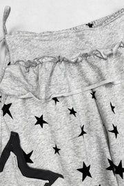 Ruffled waist panel on star trousers