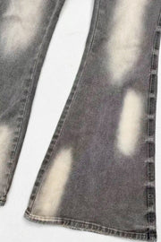 Gray wash and seam close-up