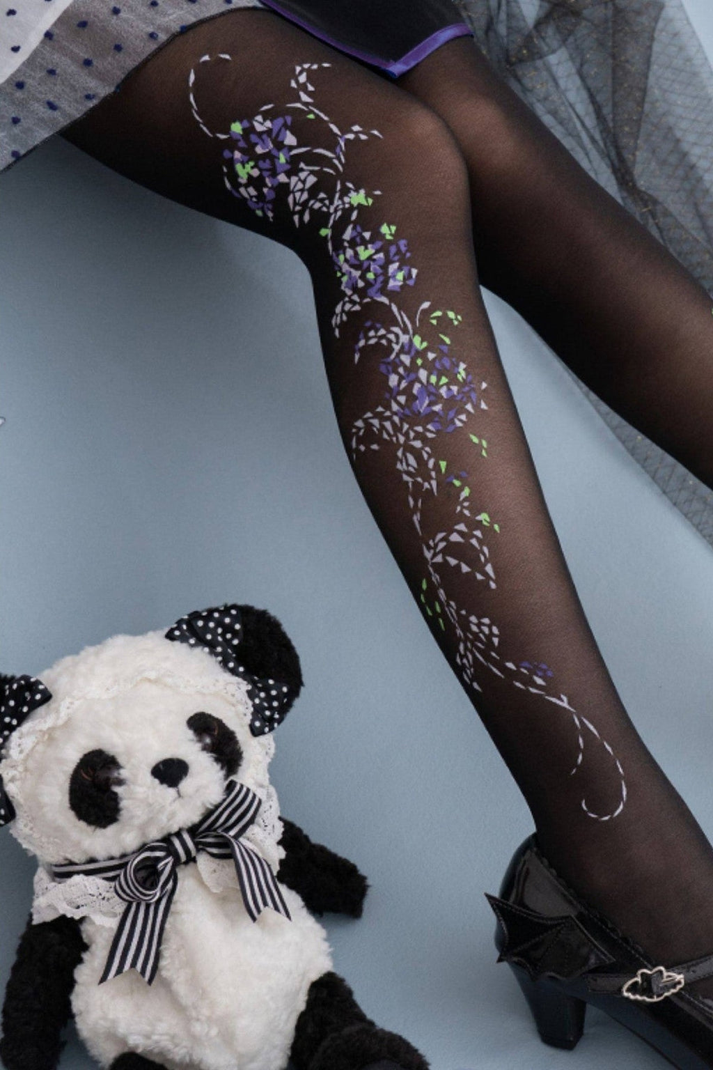Starlit Jewel Floral Patterned Tights
