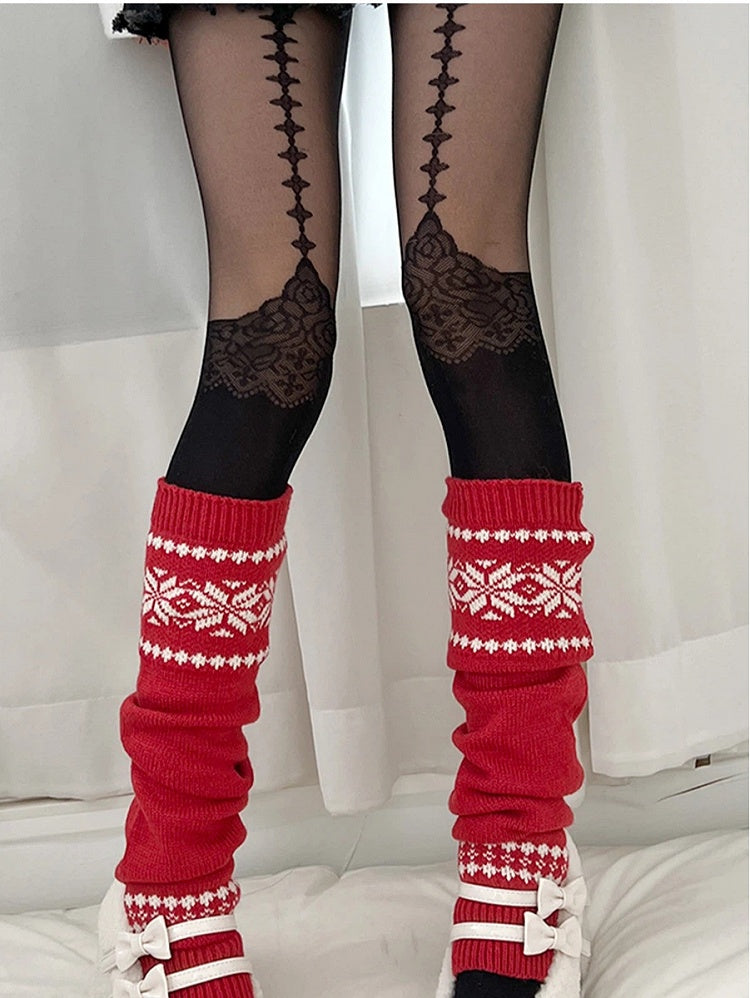 Retro Red Warmers Fair Leg White Isle
