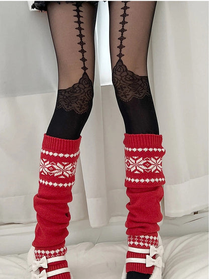 Retro Red Warmers Fair Leg White Isle