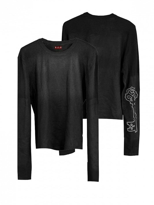 Black Knit Sweater with Key Embroidery - DETW OnLine