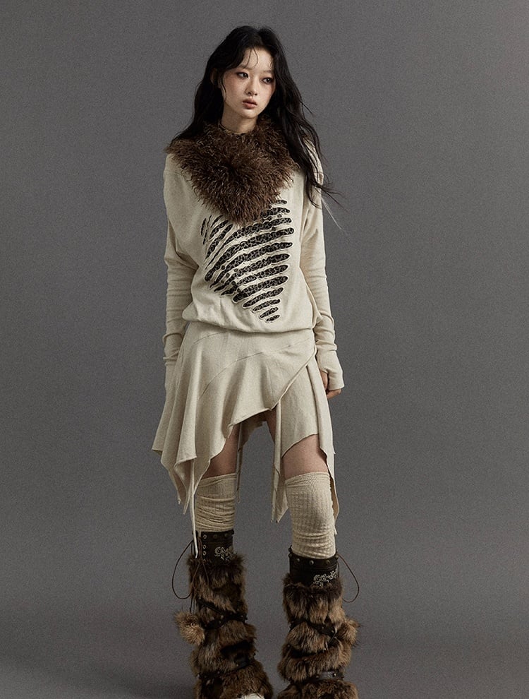 Black Coffee Faux Fur Collar