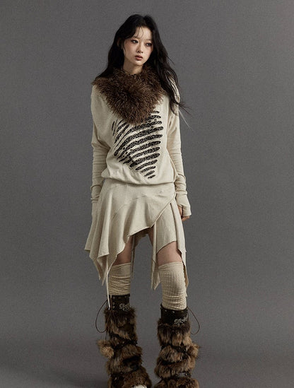 Black Coffee Faux Fur Collar