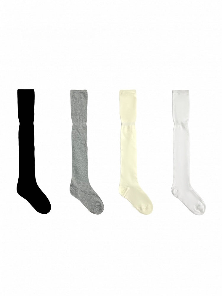 Chaussettes mollets souples, 4 couleurs unies, respirantes