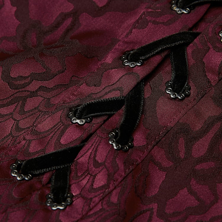 Men's Shirt Red Gothic Jacquard