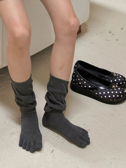 Calf-Length Socks Slouchy Toe-Separated