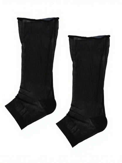 4-Color Solid Semi-sheer Half Palm Ankle Socks - ModaSwings