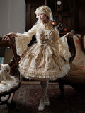 Decoration Dress Bows Lolita Velvet JSK Embroidery Candle / Cream