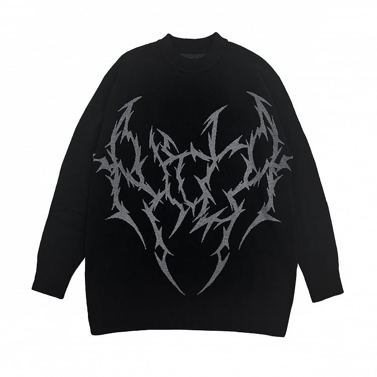 with Design Black Gothic Sweater Parasyte