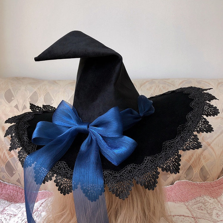 Adorned 6 Lace Bow and Options – Hat a with Edging Witch Gothic Color