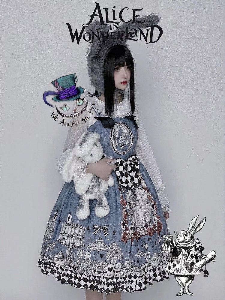 Gothic Vintage Fairy Tale Chiffon JSK Dark Alice Lolita Gown - Diamond Honey