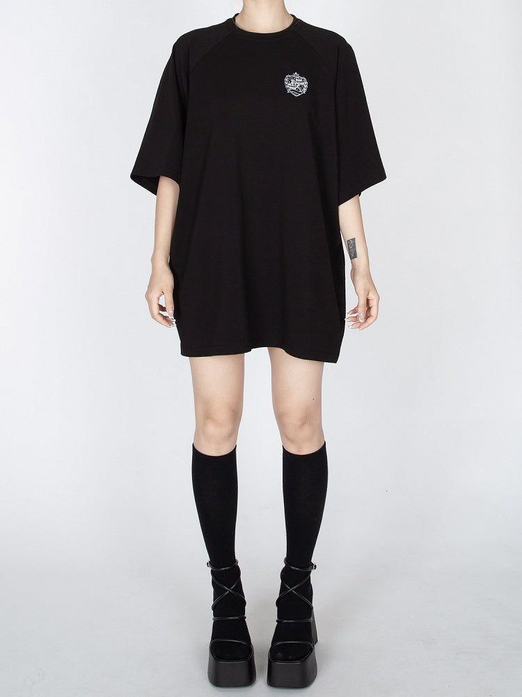 レッド/ブラック オーバーサイズ Tシャツ