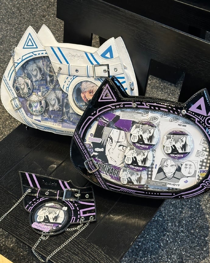Glow-in-the-dark Cyberpunk Cat Ita Bag Purple Black - Daylight