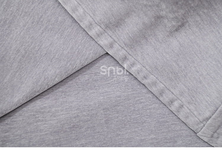 Gray Cheongsam Style Banded Collar Long-Sleeve Top