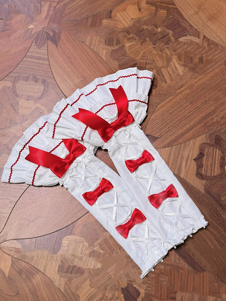 / Pink Blue Sleeves Red Black Decoration Detachable Bows