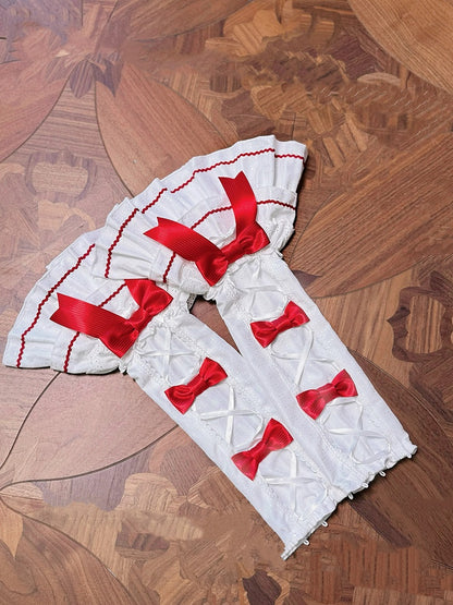 / Pink Blue Sleeves Red Black Decoration Detachable Bows