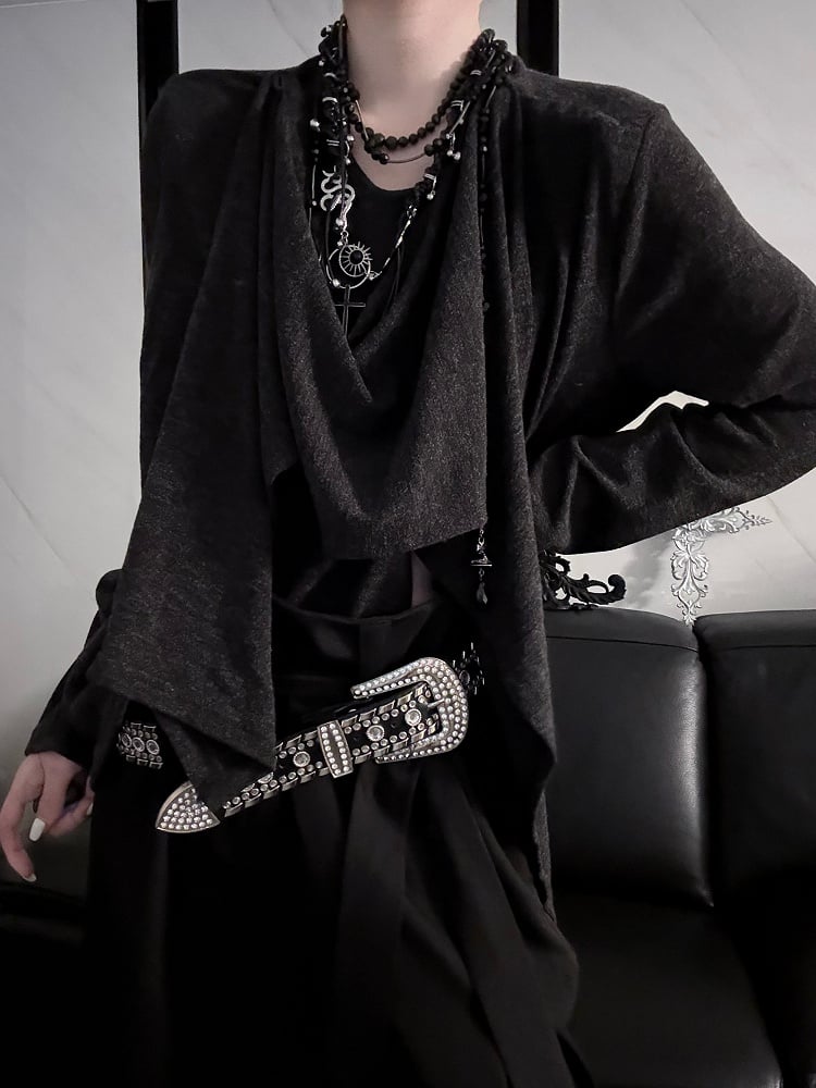 Dark Top Sleeve Ouji Gray with Neckline Short/Long Lolita Scarf