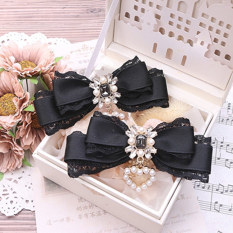 Rhinestone Color 4 Lace Options Kei Bowknot Jirai Hairclip