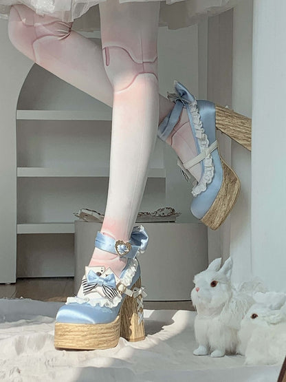 Alice in Wonderland Vibes Alice Blue Sweet Lolita Platforms Mary Janes
