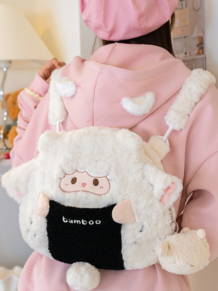 Backpack Lamb Cute White Plush