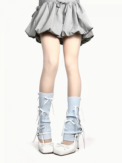 Calf Bow Decorated 8 Leg Warmers Colors -