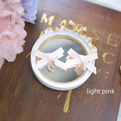 with Jirai Moon Kei Rhinestone Bowknot Hairclips and 5 Charm Colors