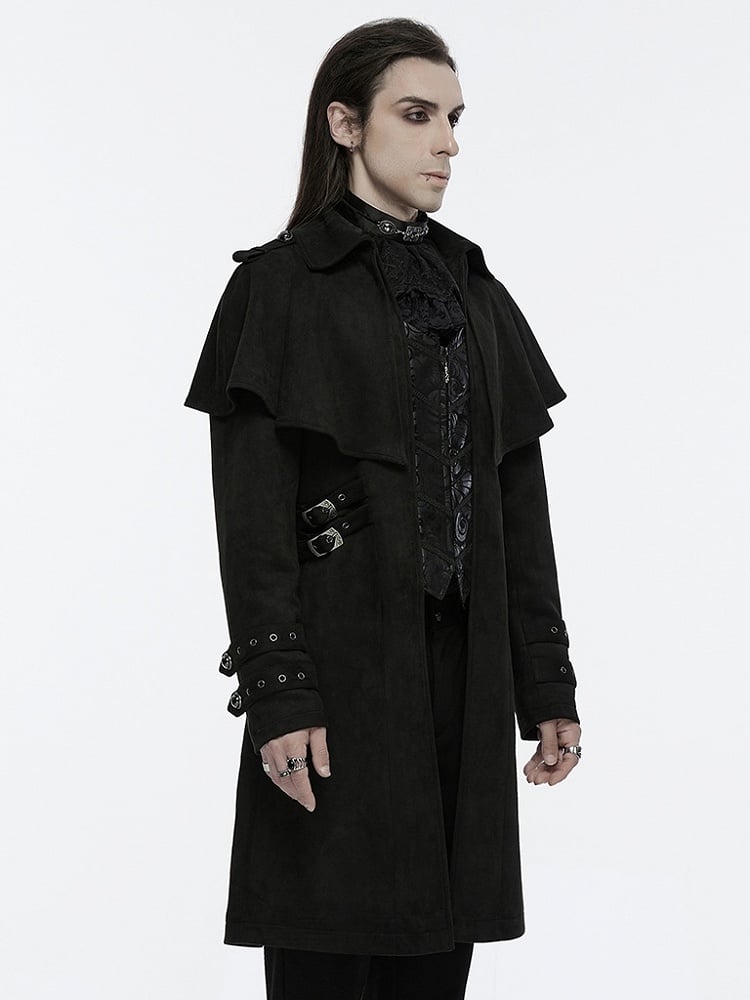 Black Men's Gothic Cloak Style Jacket