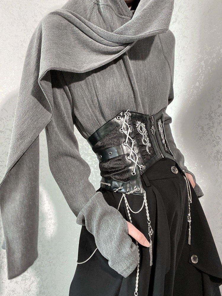 Cuffs with Scarf Neck Long-sleeve Hoodie Thumbhole