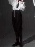 High-Waisted Pants with Details Ouji Button Lolita Black