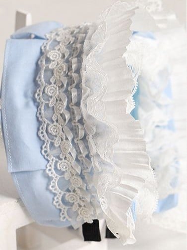 Lace KC Blue Lolita Detachable Light Sweet Bear White Ear