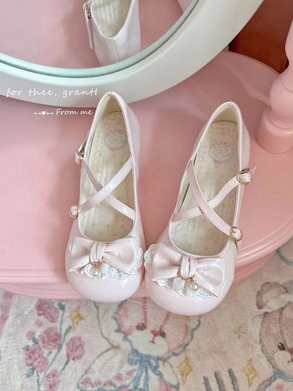 Lolita Round Pink Toe with Heel Shoes Heart 2.5cm Sweet Light Fastener